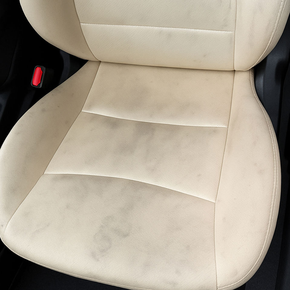 Car interior before auto detailing by MelaClean Malta