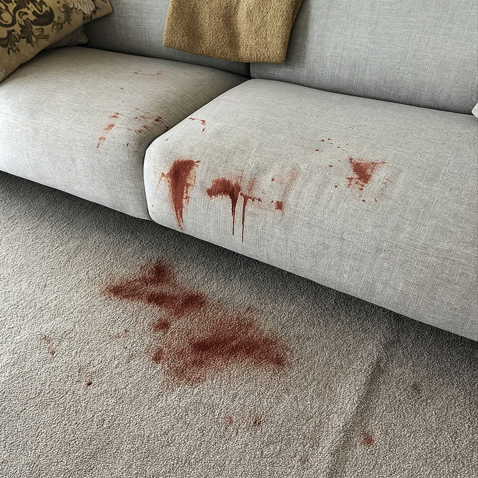 Sofa upholstery before professional cleaning by MelaClean Malta